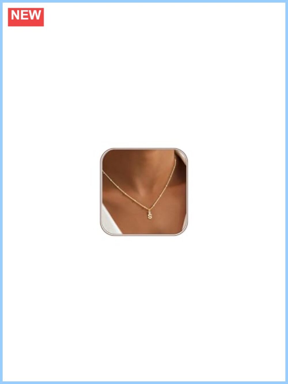 14K Gold Plated Personalized Initial Pendant Necklace - Adjustable Chain,